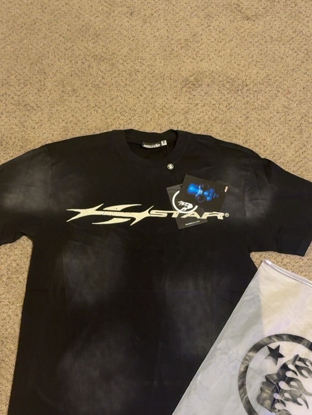 Black Hellstar Tee with Cream Graphic Logo